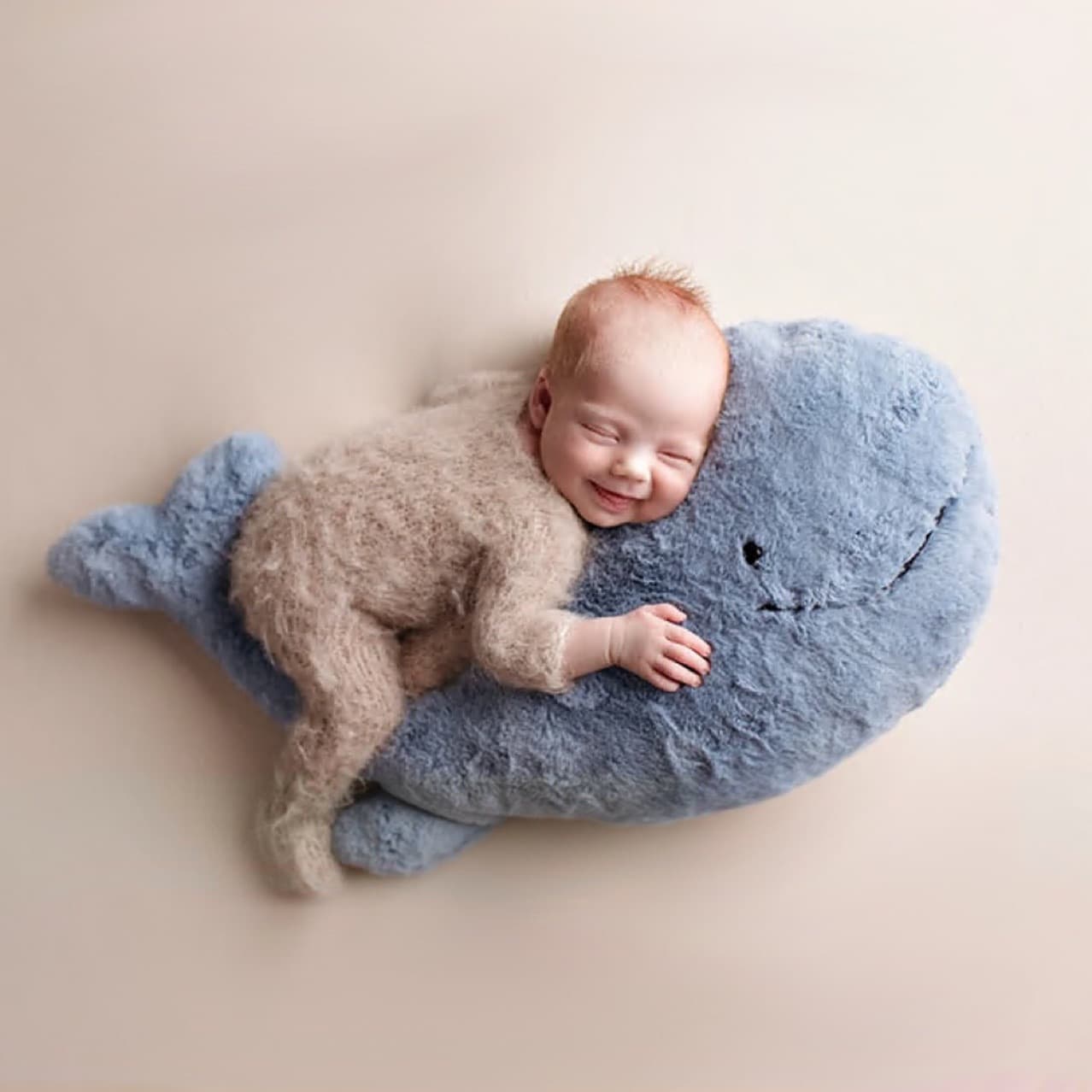 Cross-Border New Newborn Photography Full Moon Baby Photo Prop Whale Shaping Pillow