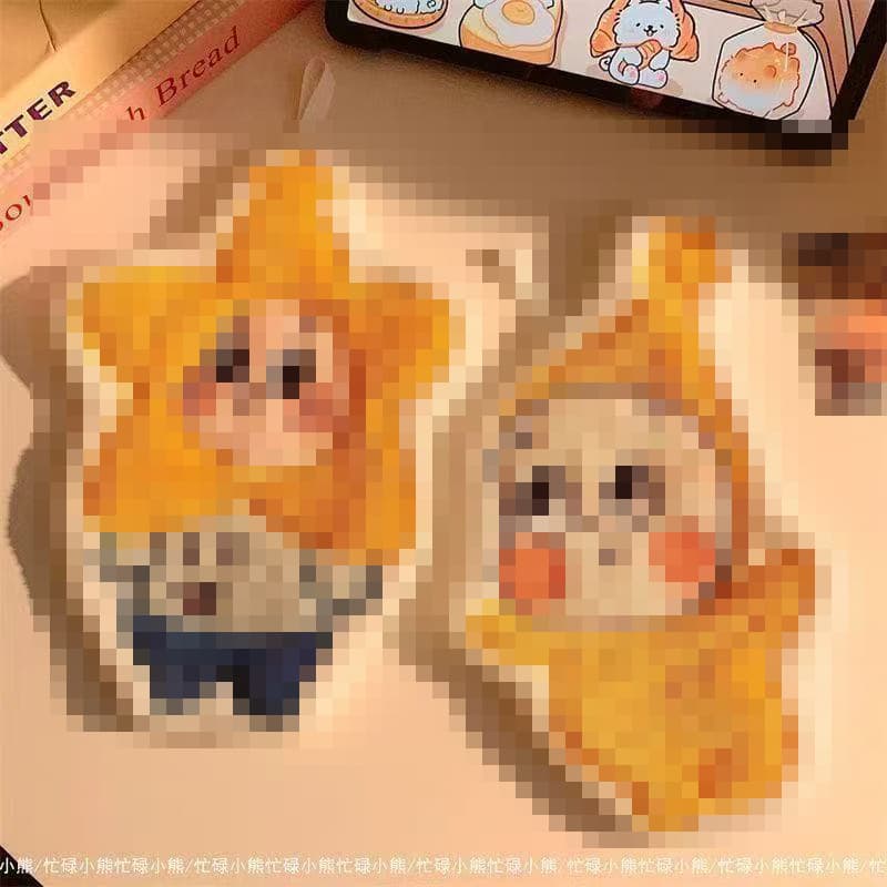 Cartoon star cute water-absorbent thickened kitchen and bathroom household coral velvet hanging hand towel quick-drying rag