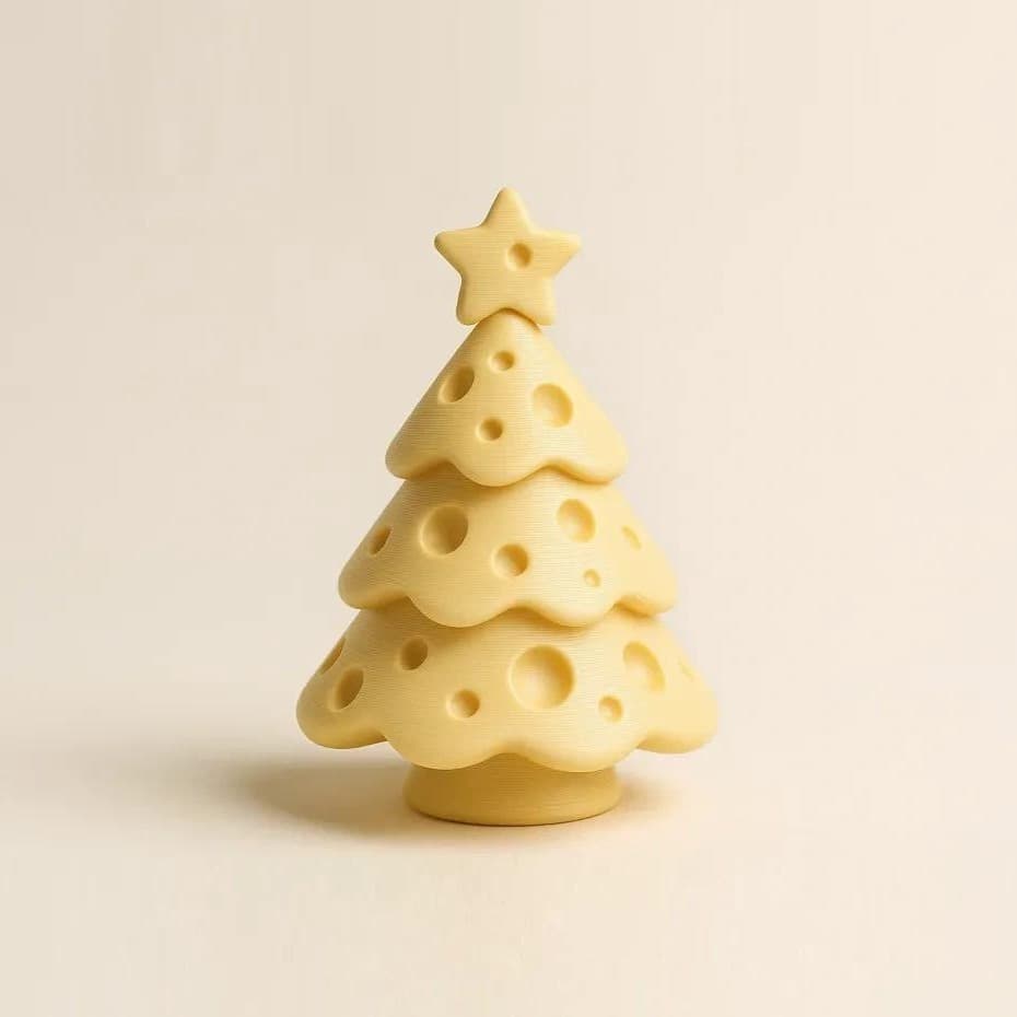Cross-border New 3D Printed Cheese Christmas Tree Model Ornament Desktop Decoration Christmas Custom