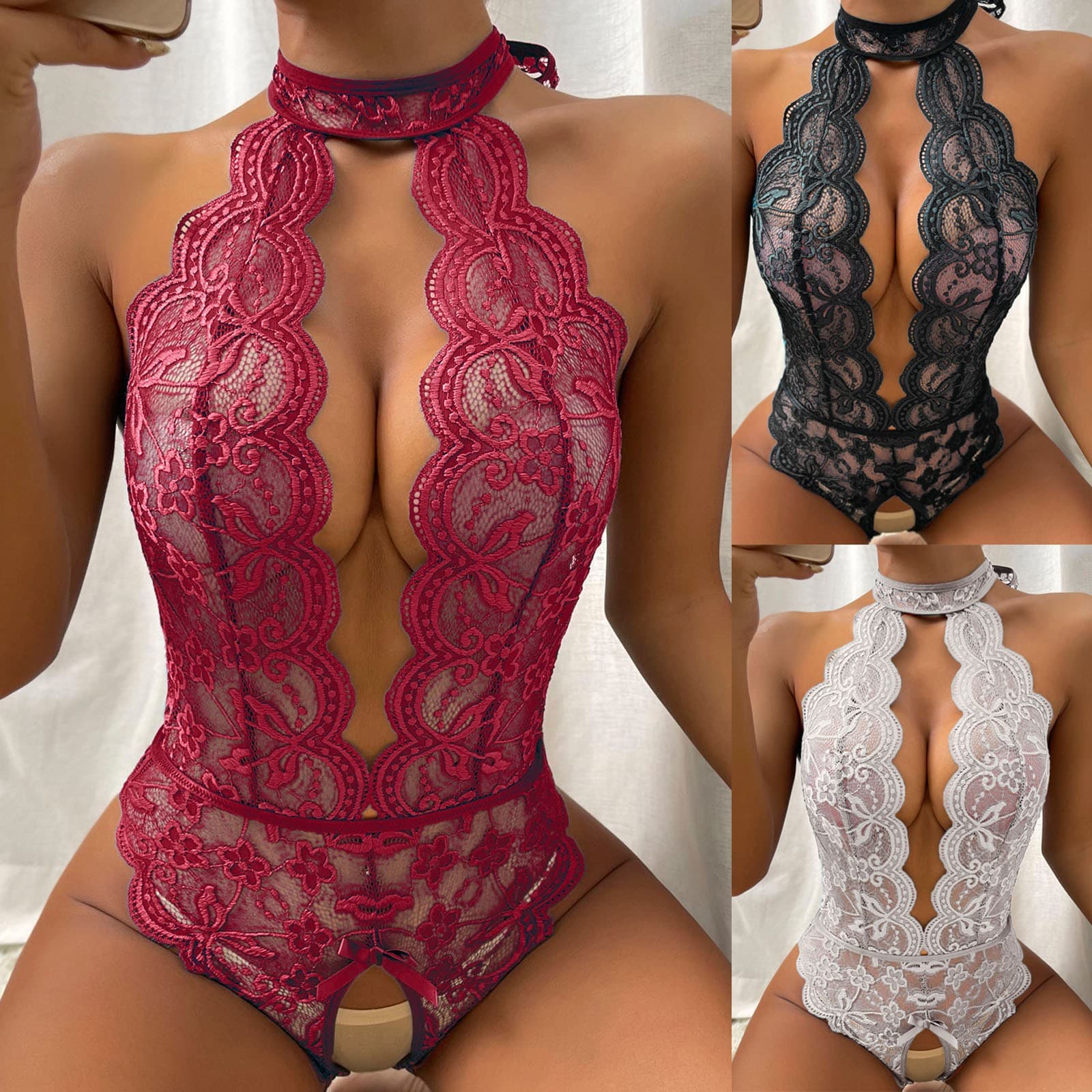 European and American foreign trade cross-border flirting sexy lingerie women's sexy lingerie sexy lingerie qqny jumpsuit perspective