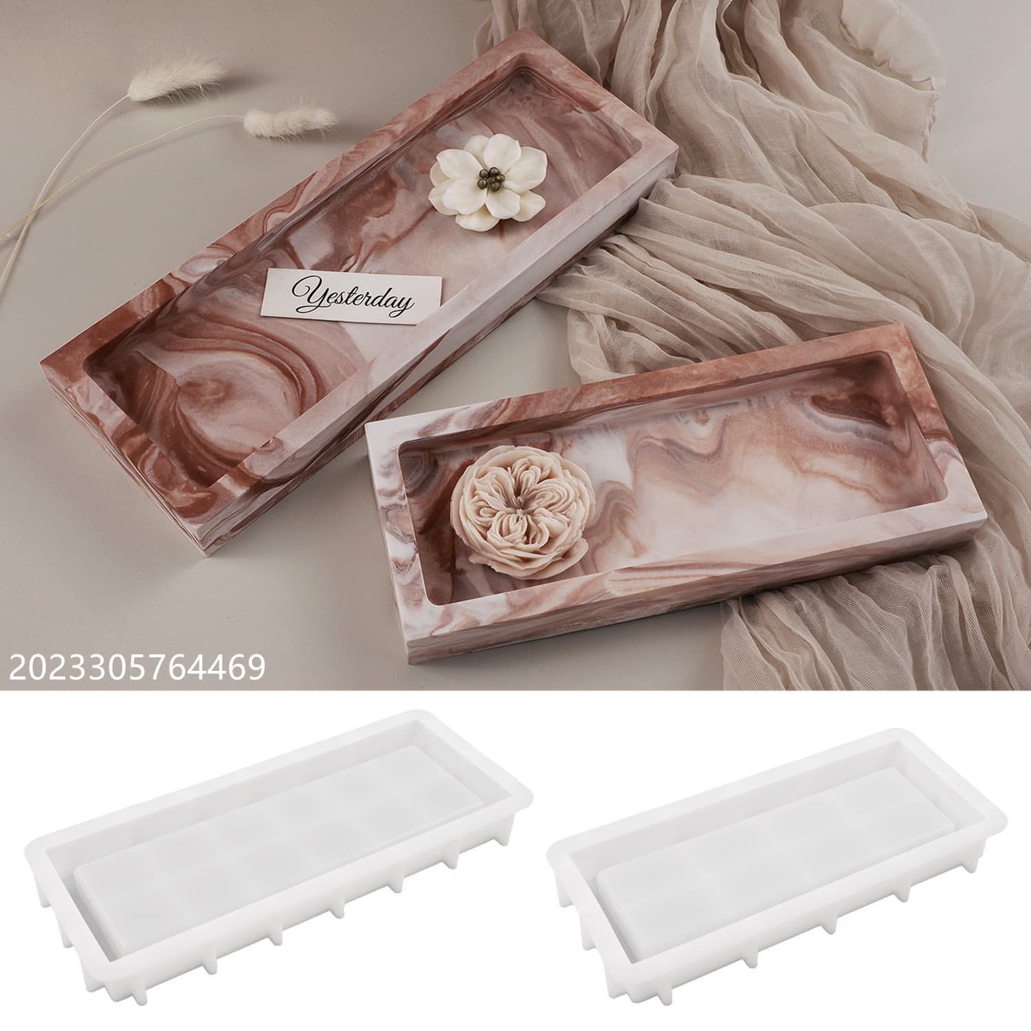 diy epoxy plaster cement rectangular tray dish washstand candle holder mold storage silicone mold