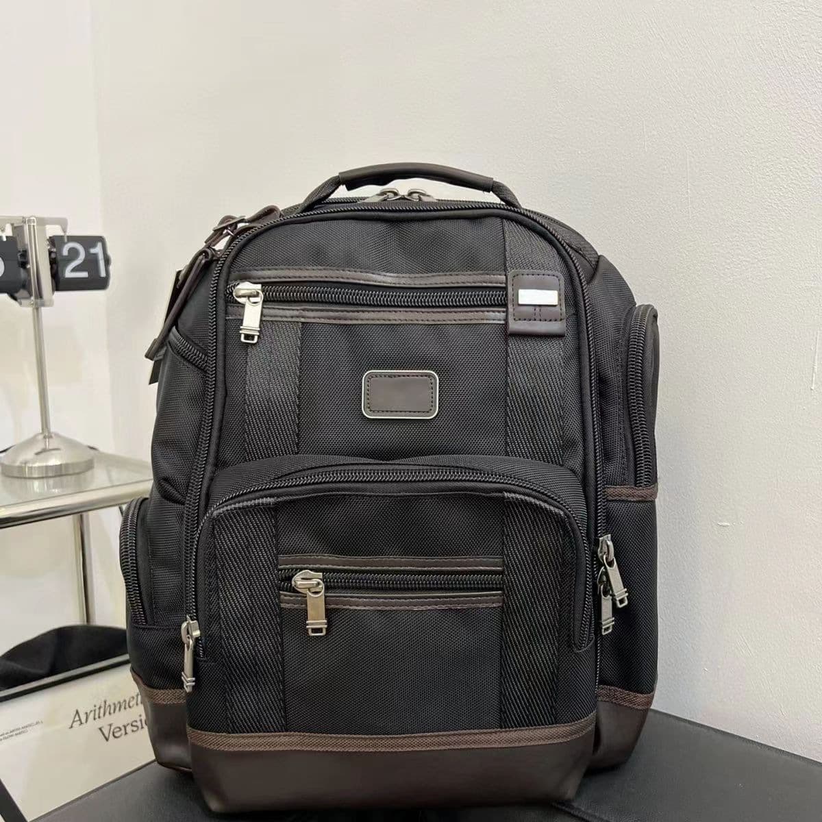 Men's Fashionable Nylon Backpack Waterproof Business Casual Travel Computer Bag 15 Inch Laptop Capacity Arc Shoulder Strap