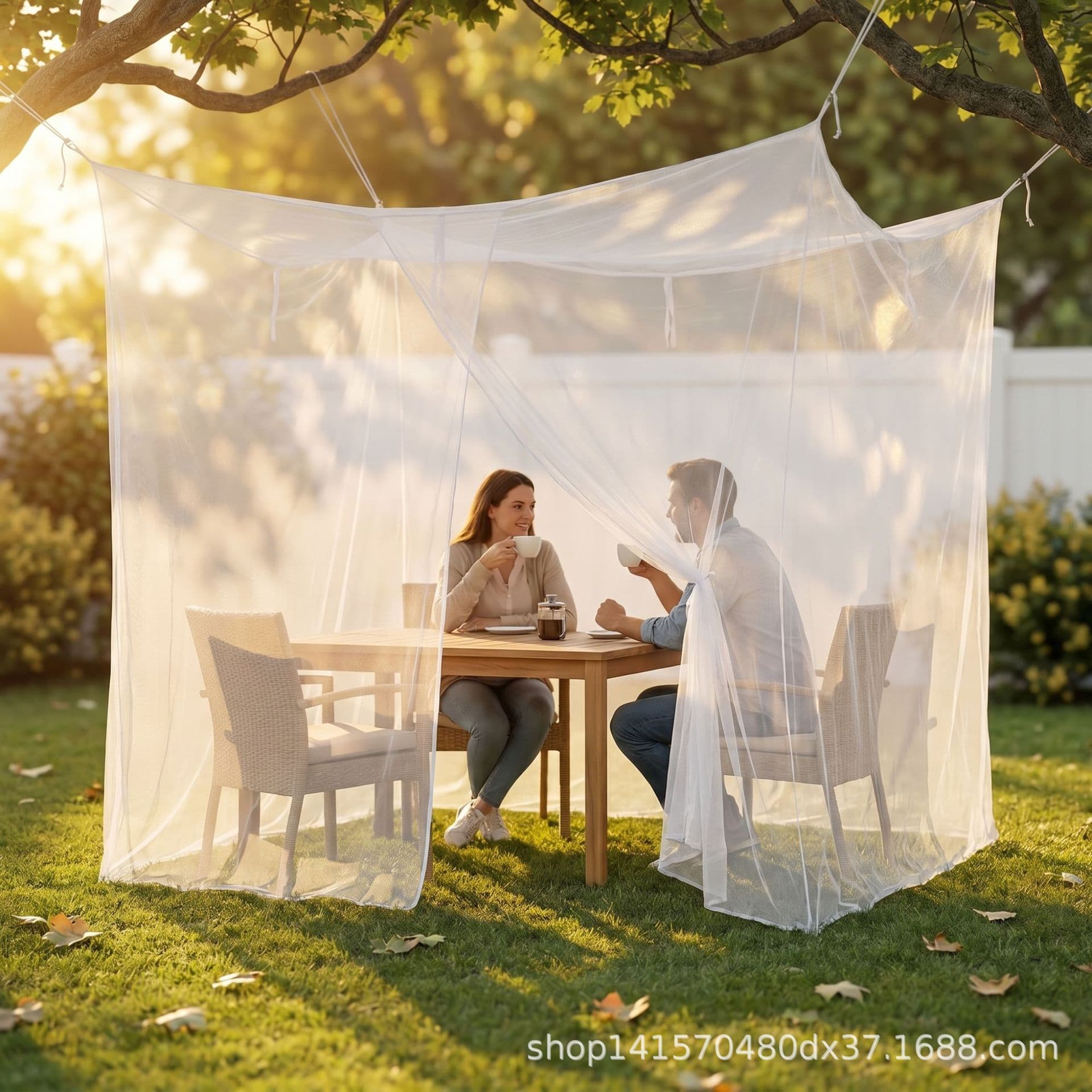 In-Stock Outdoor Gazebo Mosquito Net, Extra-Large No-Installation Tent for Patio Camping and Picnic, Sunshade and Mosquito Protection