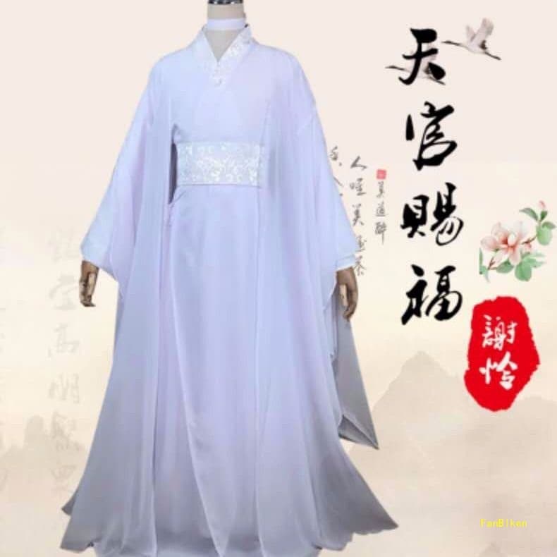 Heaven Official's Blessing Xie Lian Cos Costume Ancient Style Hanfu Cosplay Costume Shoes White Set Anime Costume Full Set