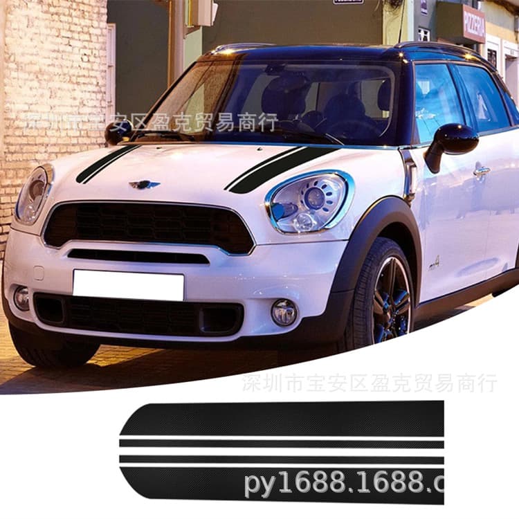 Y-367 Car Hood Stripe Vinyl Decal for MINI R60 R55 Hood Car Sticker