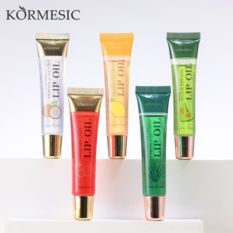 KORMESIC All-English Lip Oil Series, Convenient Autumn and Winter Cross-Border Foreign Trade In-Stock Wholesale