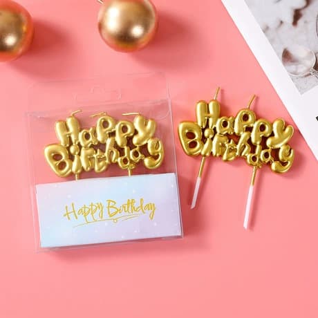 HappyBirthday Happy Birthday LOVE Birthday Gold Connected Letter Number Creative Birthday Candle
