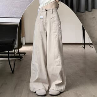 2026 American Style Work Jeans for Women New Retro Loose High Waist Straight Wide Leg Long Pants Drop Shipping