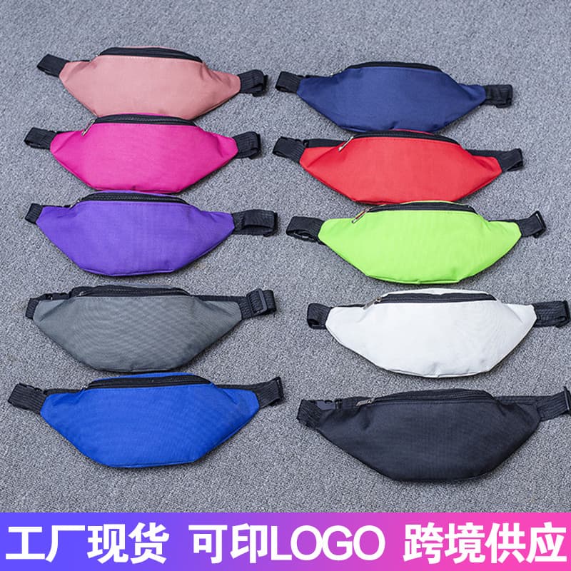 Wholesale new Oxford waist bag, outdoor minimalist solid color cross-border sports running phone bag multifunctional cycling sling bag.