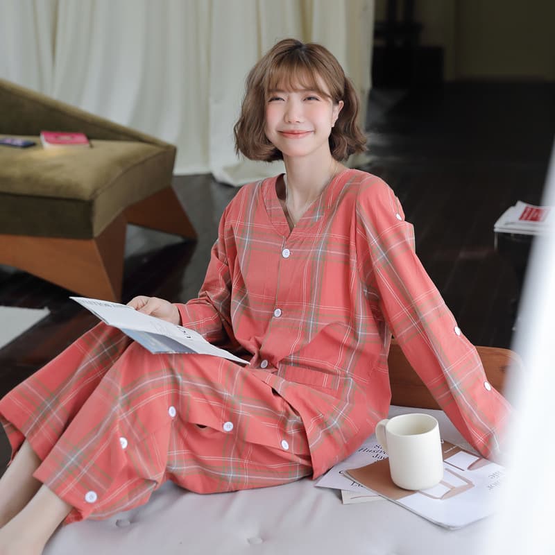 Women's Back Open Button Massage Scrubbing Sweater Long Sleeve Cotton Thermal Sauna Gown Acupuncture Treatment Traditional Chinese Medicine Coat