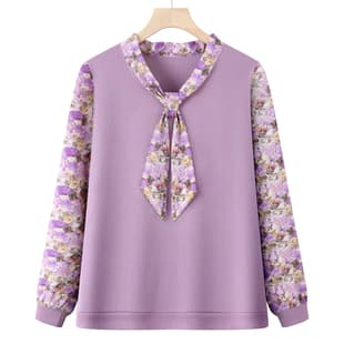 Middle-Aged Mother Spring Long Sleeve Top 6 New Fashionable T-Shirt Shirt Middle-Aged and Elderly Women Autumn Spring Base Layer