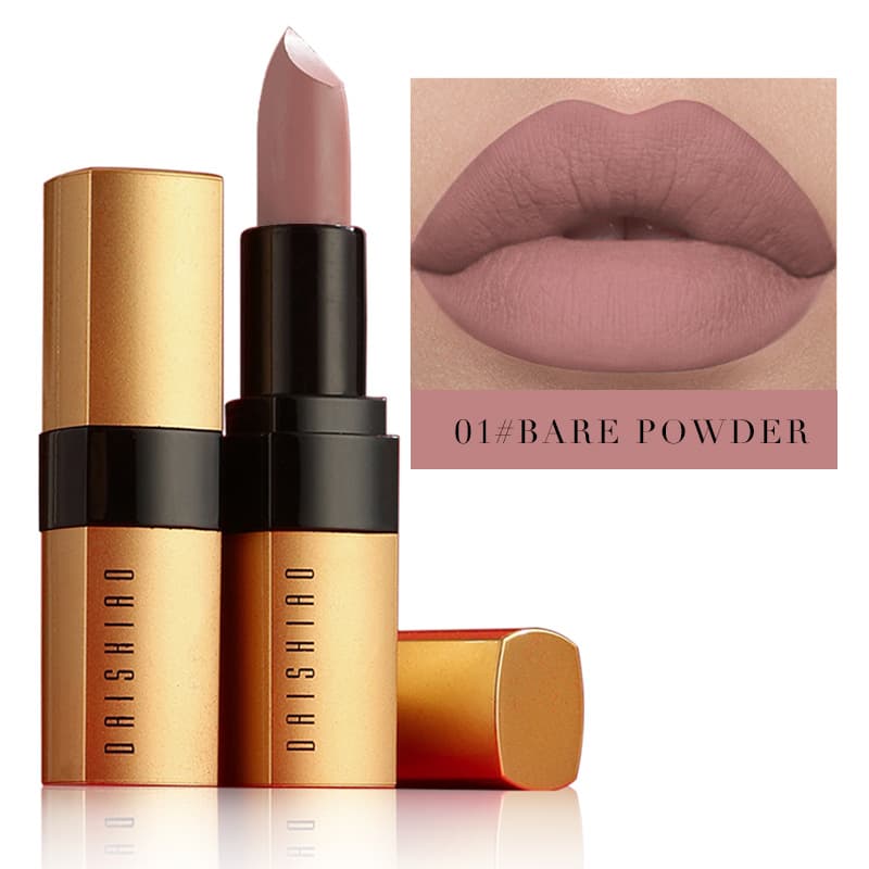 Cross-Border Hot Selling Lipstick Gold Tube Matte Non-Stick Lipstick European and American Waterproof Moisturizing Lip Balm Lip Gloss