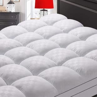 Cross-border jacquard mattress topper with down filling, fitted sheet style, single soft mattress pad, 360-degree 45cm skirt