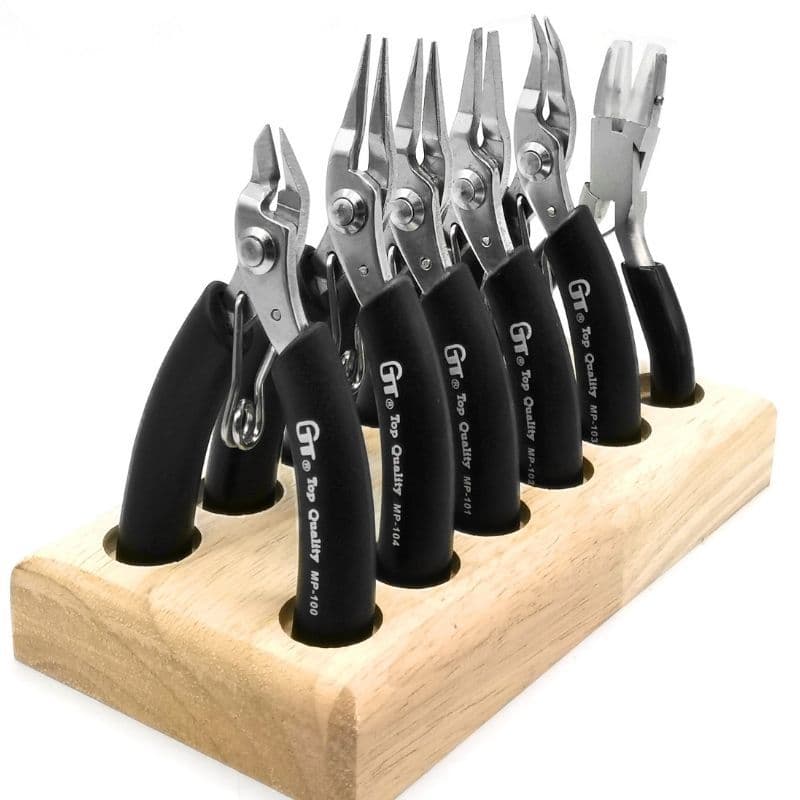Taiwan GT Handmade Pliers: Mini Jewelry Pliers, Round Nose Needle Nose Bent Nose Pliers, Nylon Jaw Pliers, Hairpin Wire Wrapping Beading Set Tool