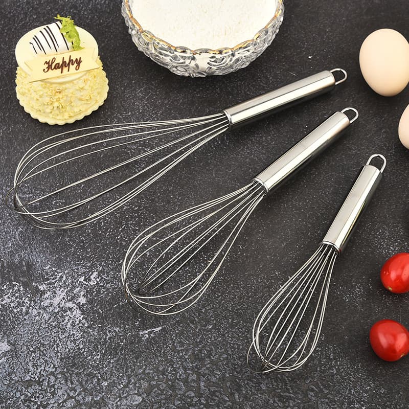 Factory Direct Stainless Steel Manual Whisk, Modern Minimalist Baking Utensil for Egg and Cream Mixing and Whipping
