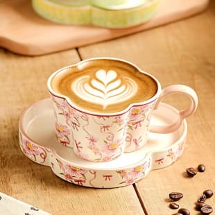 Ladies' Exquisite Personal Cup Latte Art Cup Ceramic Coffee Cup and Saucer Single Cup Personal Use Premium Cup Tableware