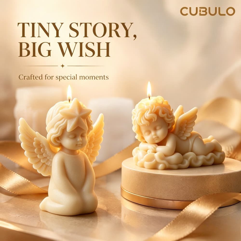 Angel Baby Two-Piece Silicone Mold Set, 3D Angel Ornaments, DIY Aromatherapy Resin Casting Mold