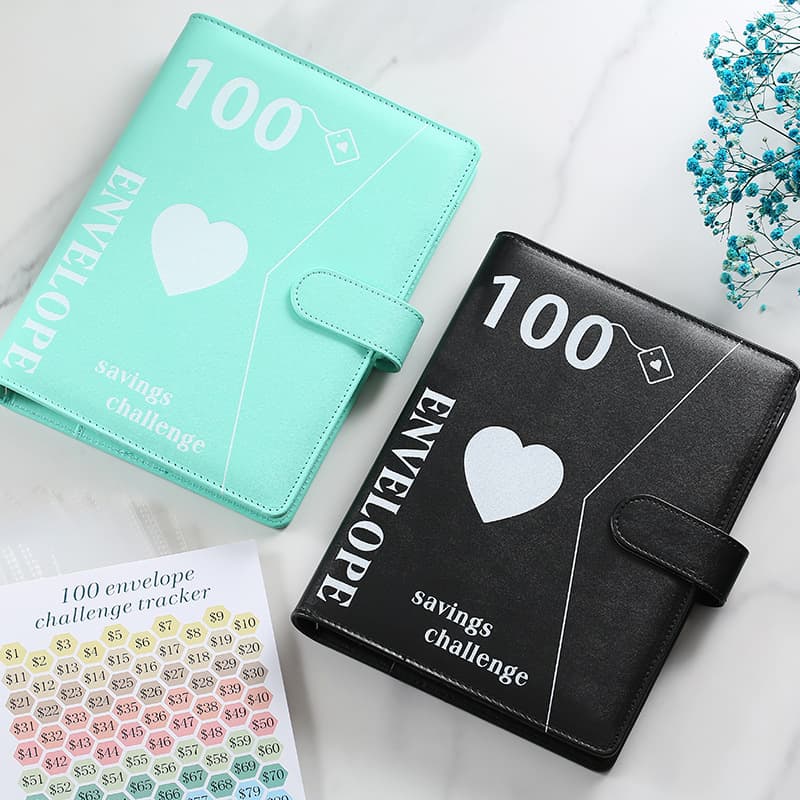 A5100-day challenge loose-leaf money saving book storage cash budget portable notepad hand ledger notebook portable