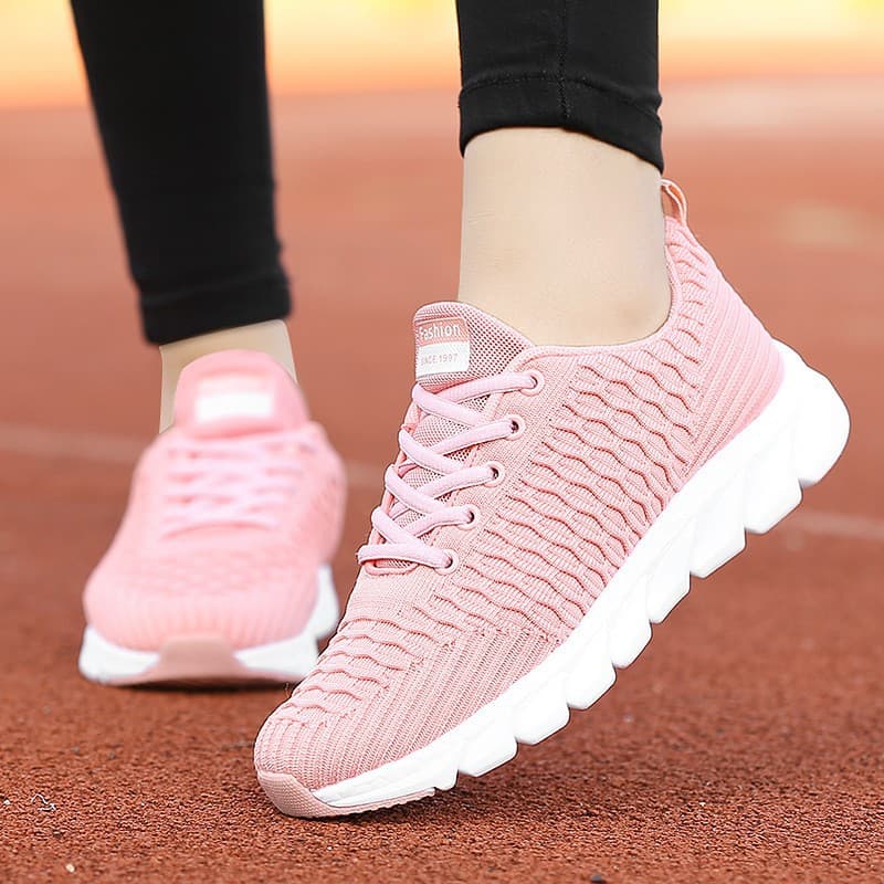 2025 Wholesale Cross-border Spring Flyknit Amazon Independent Station AliExpress Women's Shoes Lace-up Sneakers
