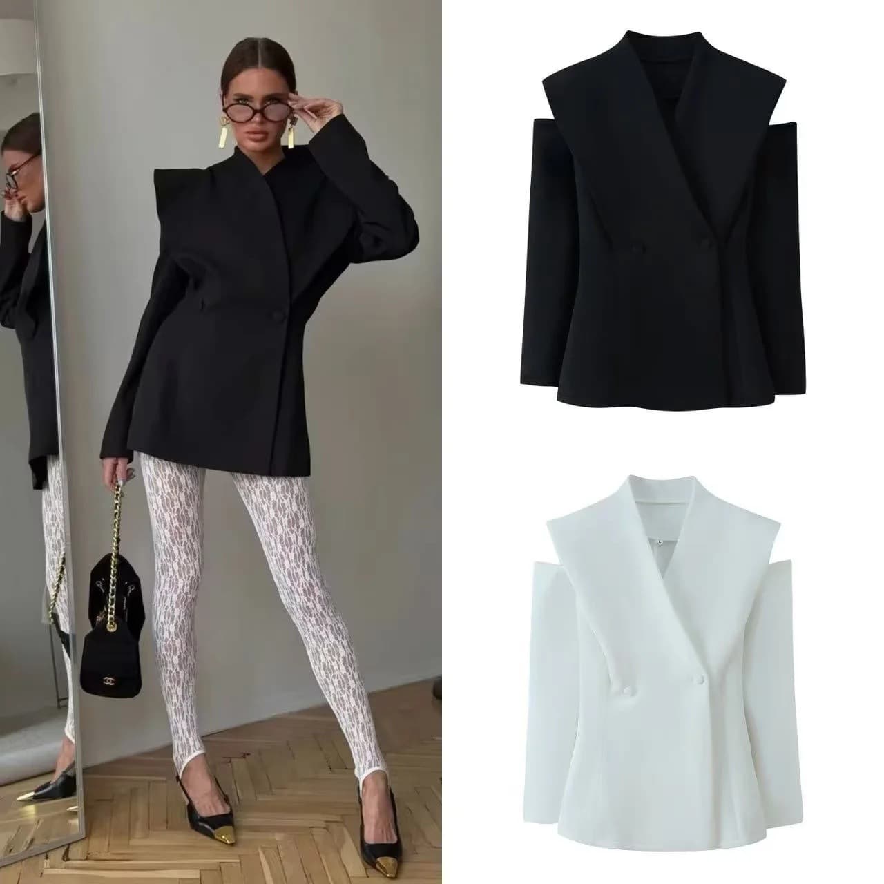 Cross-border EU/US AliExpress INS Hot Women's Blazer with Niche Design, Simple and Fashionable