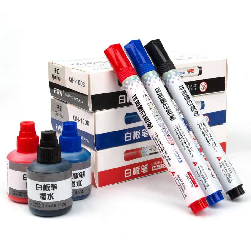 Whiteboard pens can be added with ink, erasable pens, black markers, color thick-tipped markers, water-based large-capacity whiteboard pens