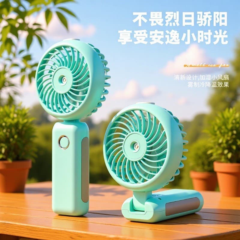 Handheld Spray Refrigeration Small Fan Portable Water Spray Cooling Air Humidifier USB Charging Fan Cross-Border New Product