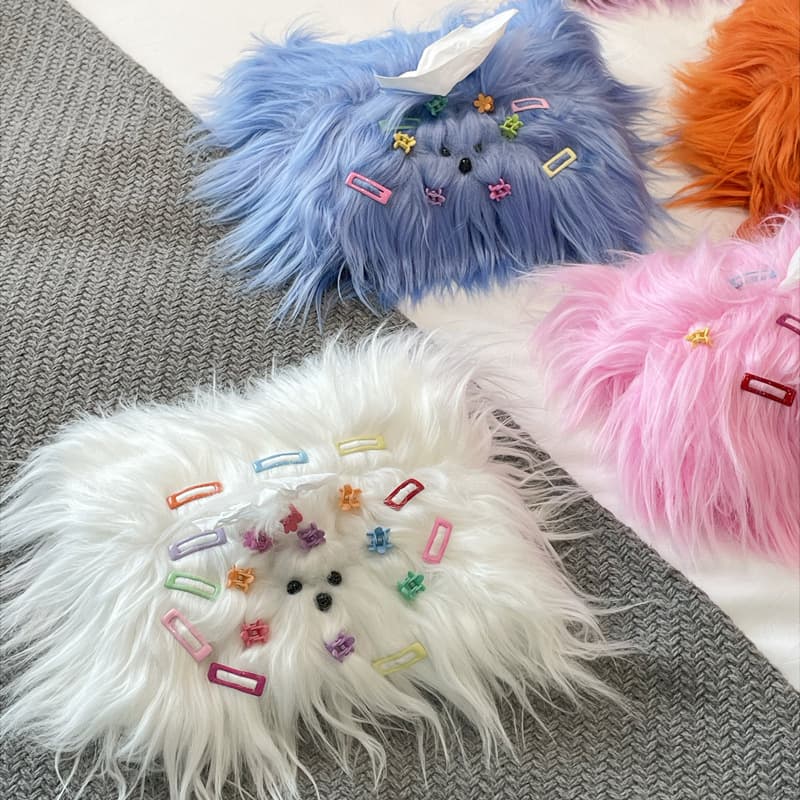Dopamine tissue bag for living room, car, bedroom, and other use - high-end, creative, cute long-haired dog