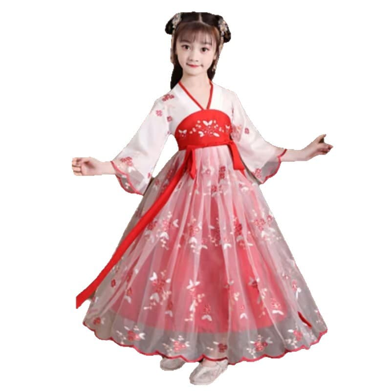 Wholesale Hanfu for Children, Ancient-style Girls' Student Attire, Tang Suit, Chinese Wind Spring and Summer Ruqun Super Fairy Dress