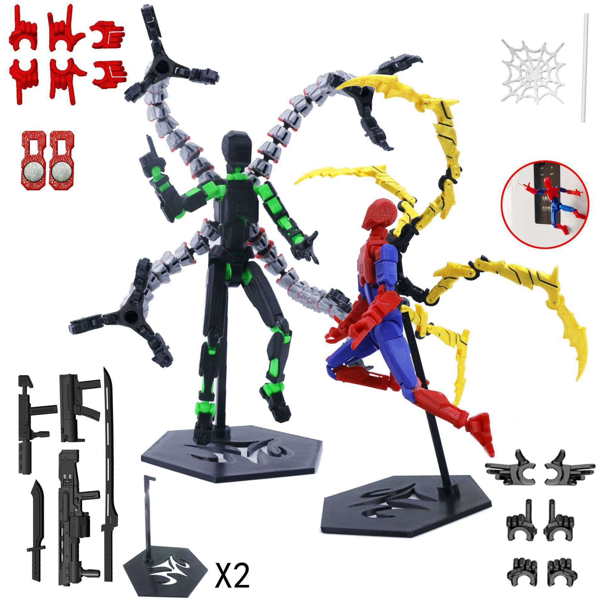 Gravity Magnetic Lucky Figure 13-Joint Articulated 3D Printed 3rd Generation DIY Full-Body Stress Relief Desk Toy