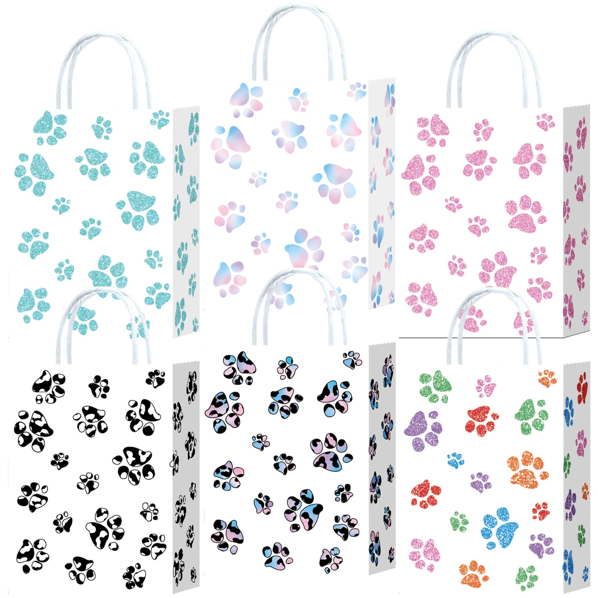 New Amazon Animal Paw Print Gift Paper Bag Shopping Clothing Gift Bag Cartoon Gift White Card Bag