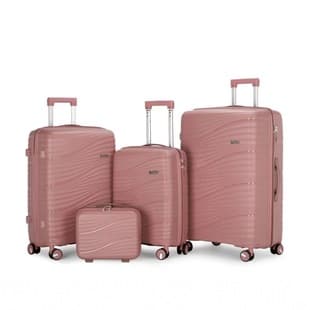 20-inch PP Carry-on Luggage for Women, Cosmetic Case, 24-inch Large Capacity Trolley Case, 28-inch Set, Spinner Wheels
