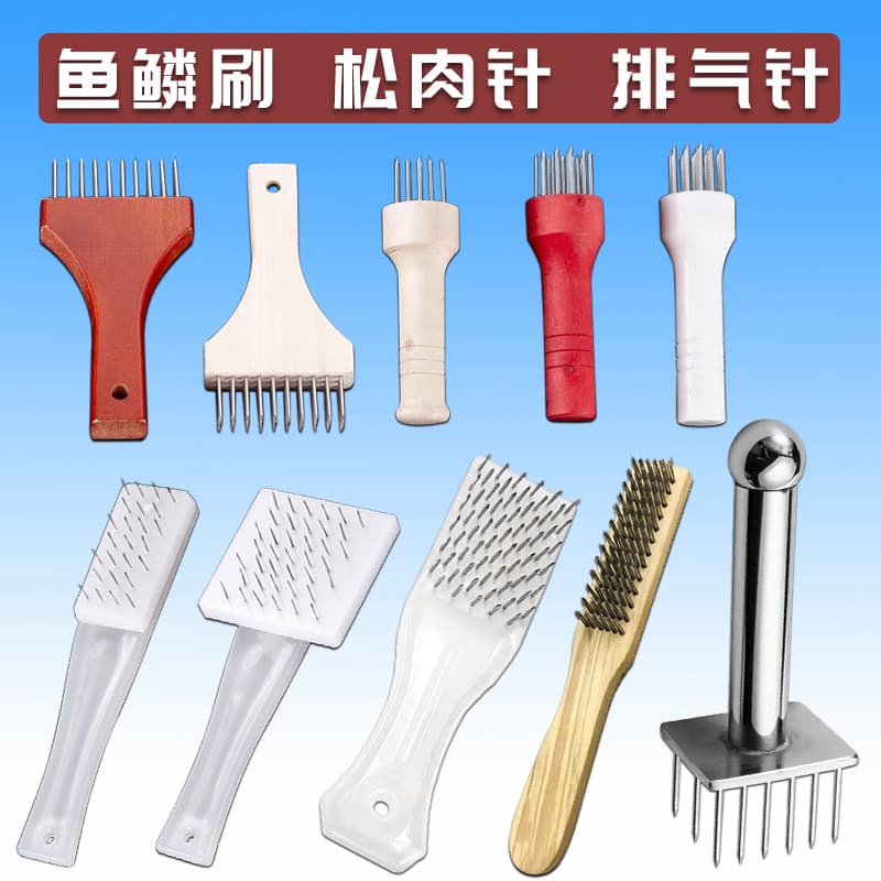 Stainless steel pork skin tenderizing needle, meat tenderizer, tendon cutter, beef tendon inserter, pork and beef steak tenderizer with steel nails.