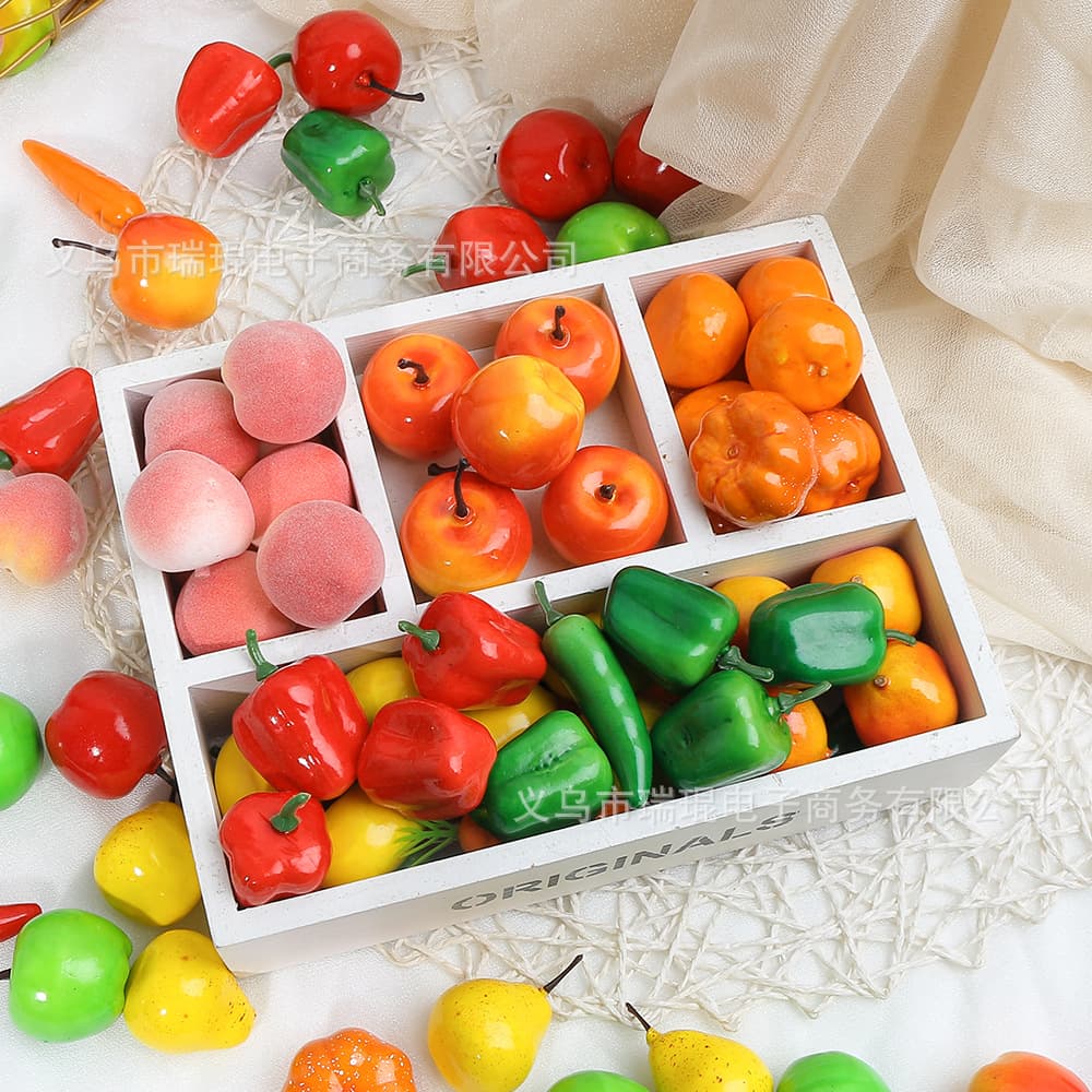 Simulated Mini Fruits Vegetables Handmade DIY Photography Props Room Decor Fake Small Fruits Colorful Produce