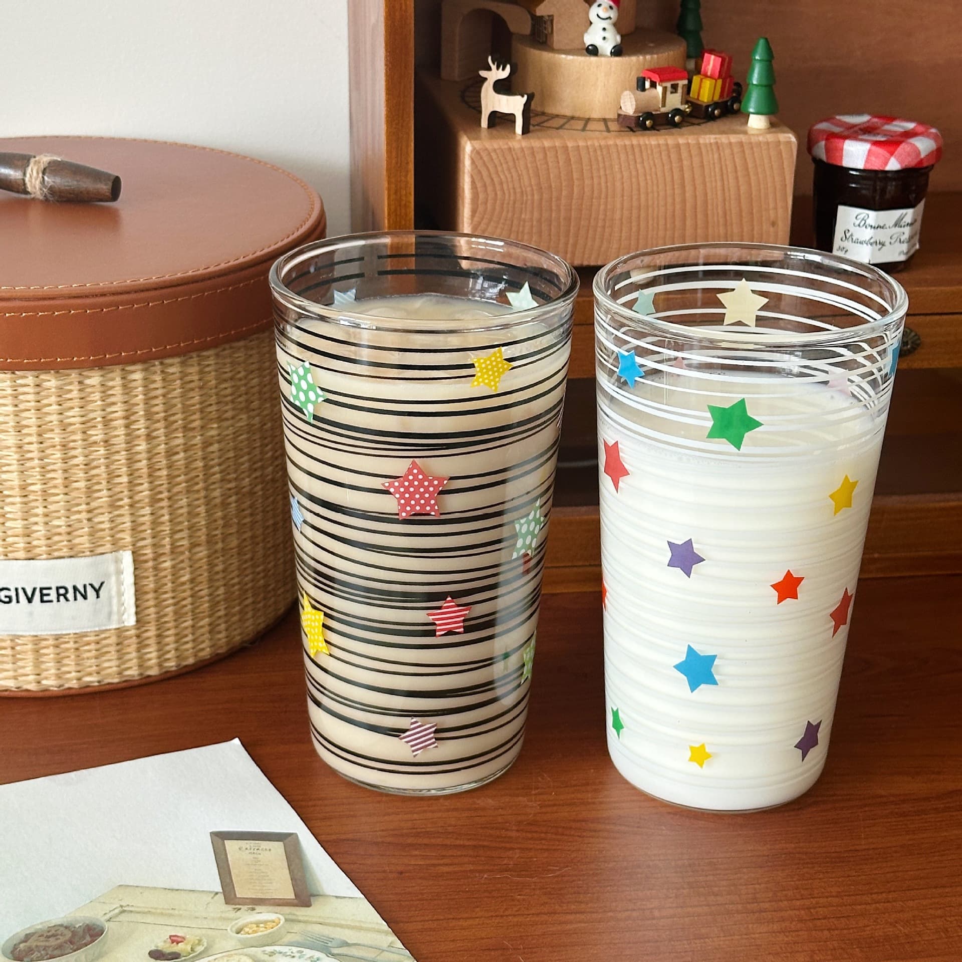2025 New Christmas Glass Coffee Milk Cup, High Temperature Resistant Borosilicate Glass Christmas Tree Cup Glass Cup
