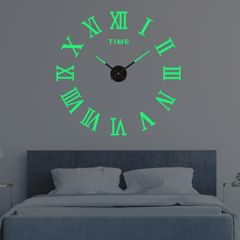 Creative Large Acrylic 3D DIY Clock Glow-in-the-Dark Wall Clock Living Room Bedroom Study Hanging Art Clock