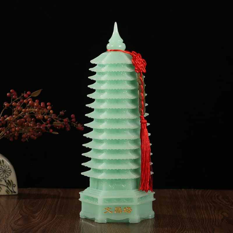 9th floor, 9th floor, 13th floor, jade Wenchang Tower ornaments for children, gifts for students, office desk, study room decorations