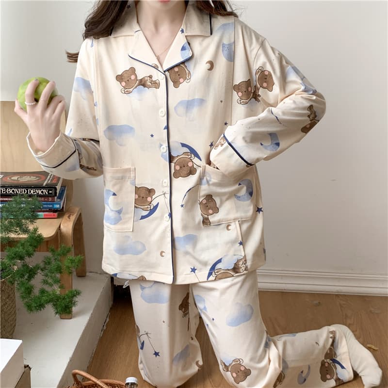 2026 New Maternity Nightgown Long Sleeve Cotton Postpartum Nursing Sleepwear Breastfeeding Pajamas Homewear 761#