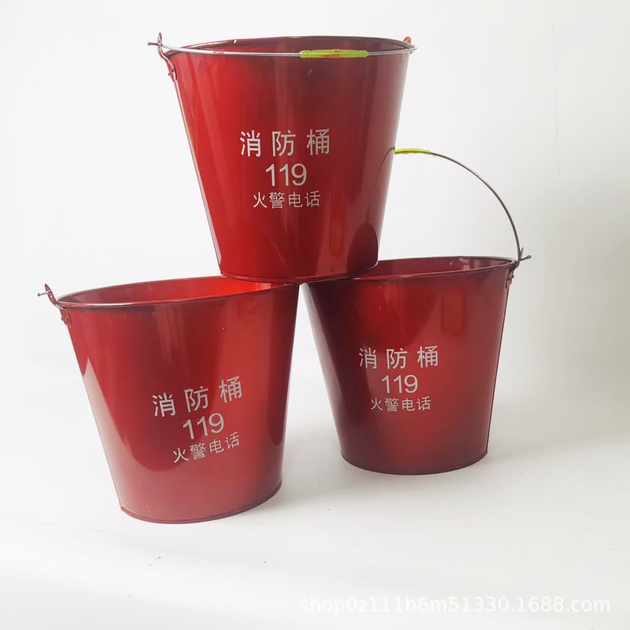 Stainless steel fire bucket, semi-circular bucket, fire emergency water bucket, fire rescue yellow sand bucket, thickened iron sheet red bucket