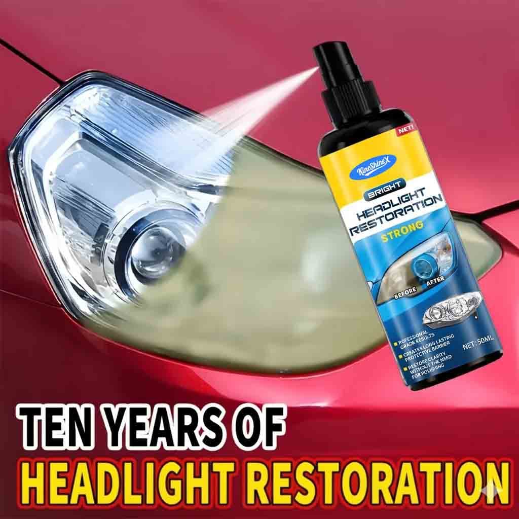 KineShineX Headlight Restoration Liquid Car Headlight Renewal Repair Liquid No-Disassembly Yellowed Lens Cleaner
