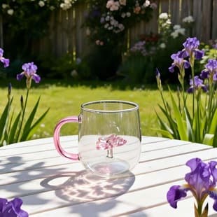 Borosilicate Glass Simple Thickened Single Layer Cup, Iced Americano Latte Coffee Cup, Office Breakfast Milk Water Cup