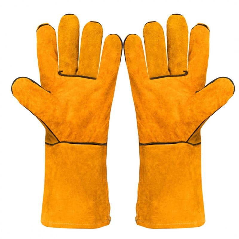 Factory Direct Double Layer Cowhide Welding Gloves Welders Wear Resistant Anti Sparks Style Flip Fur Thickened Wear Resistant