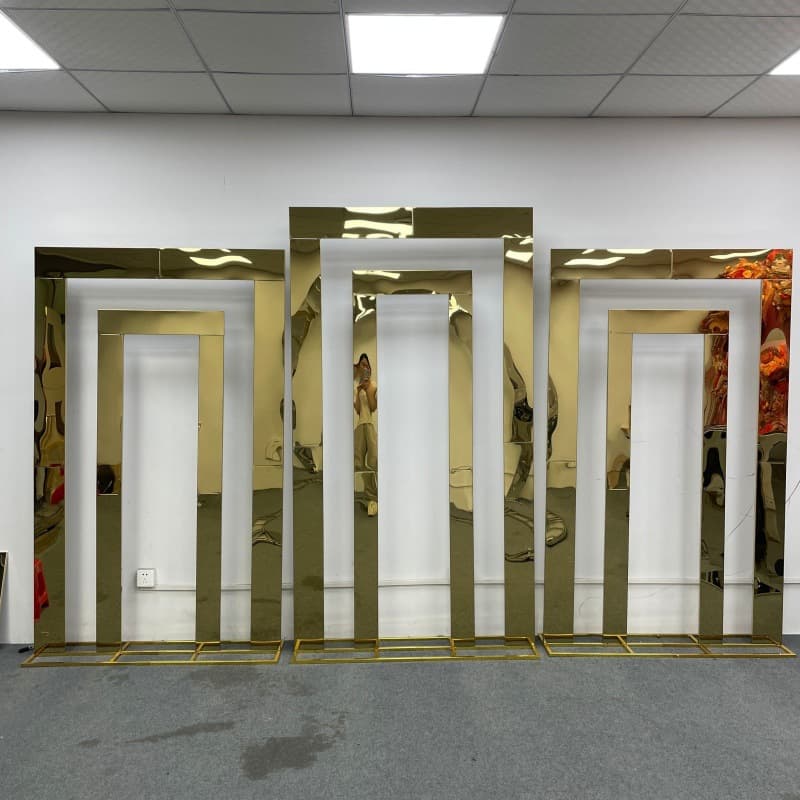 New Hot Selling Wedding Arch Gold Arch Stand Background Frame Stainless Steel Square Arch Balloon Arch