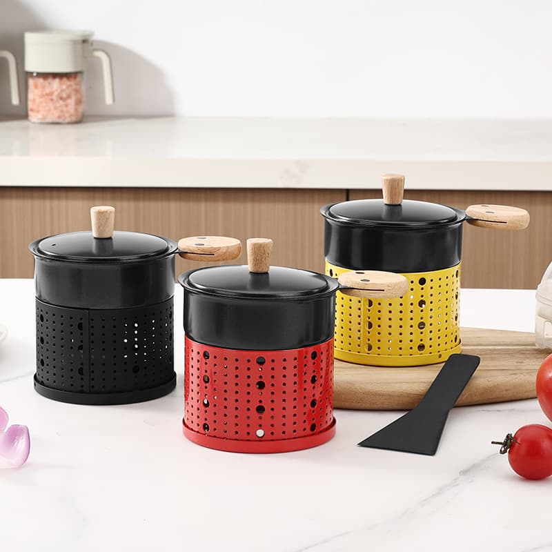 New Butter Cheese Grill Pan Mini Non-stick Baking Pan Set with Candles Round Cheese Oven Coffee Stove