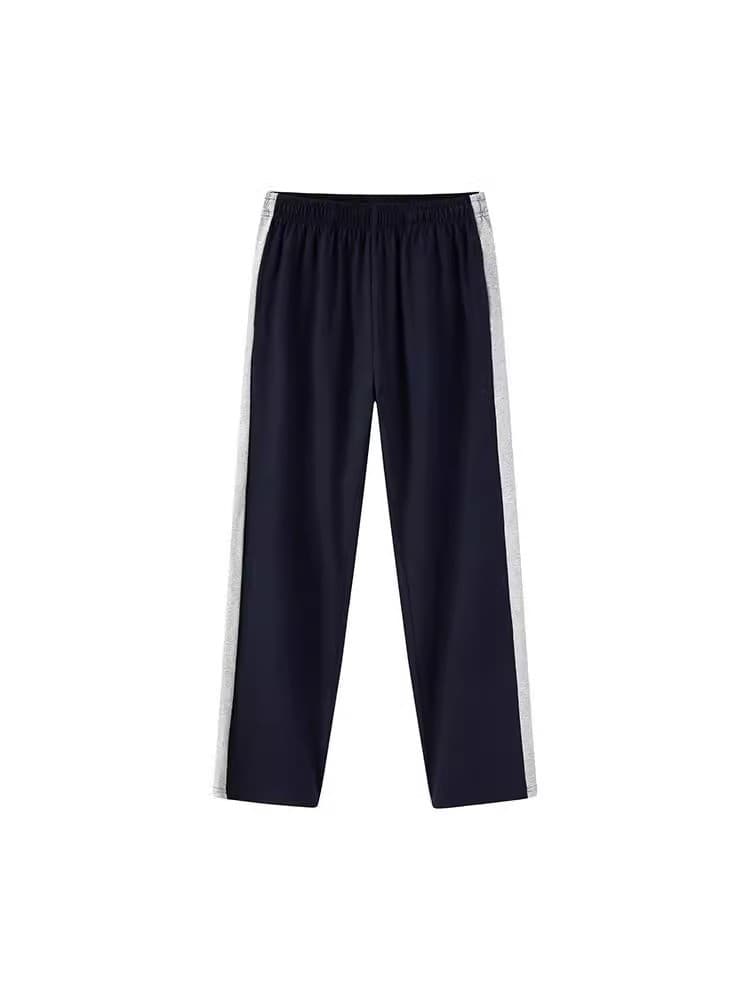 2024 spring and summer thin navy blue classic gray edge trousers school pants same style male and female student sports pants