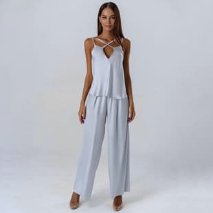 2026 Cross-Border Spring/Summer New European and American Sexy Camisole Sleepwear Pajama Set Two-Piece Comfortable Casual Women's Loungewear