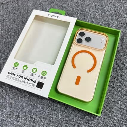 Tider Armor Lightweight Case Compatible with Apple iPhone 17 Pro / 17 Pro Max, Magnetic PC Hard Transparent Orange