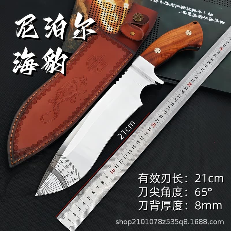Cross-border e-commerce outdoor knife camping knife portable camping obstacle removal field tactical knife high hardness self-defense straight knife