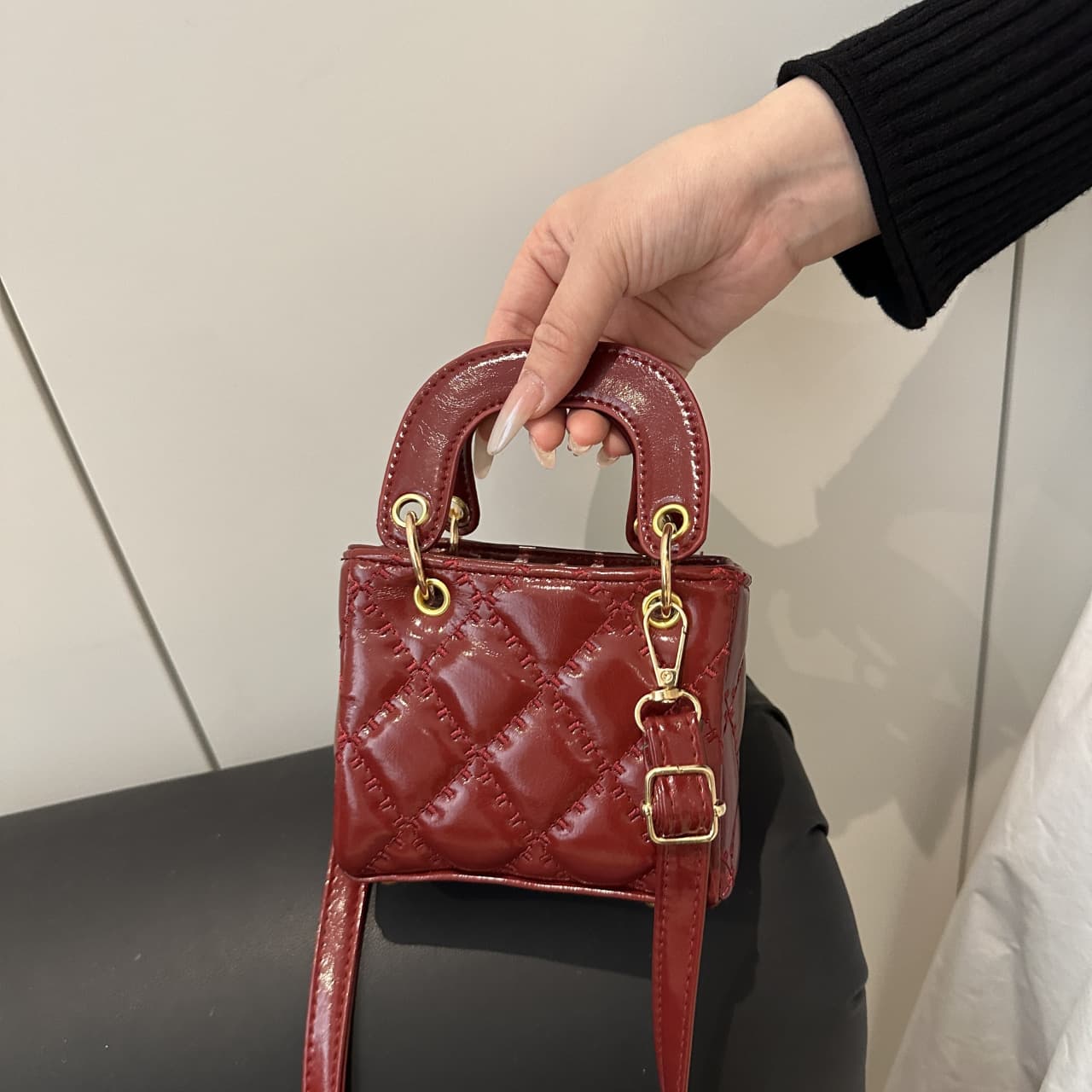 Premium Exterior Lady Dior Handbag 2026 New Diamond Quilted Casual Versatile Bucket Bag Ins Style Crossbody Bag for Women