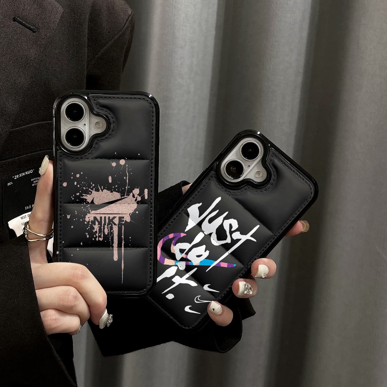 European and American Cotton-Filled down Jacket Apple 16Pm Mobile Phone Case Anti-Fall Protective Cover Iphone12 Cross-Border Export 14Pm Male