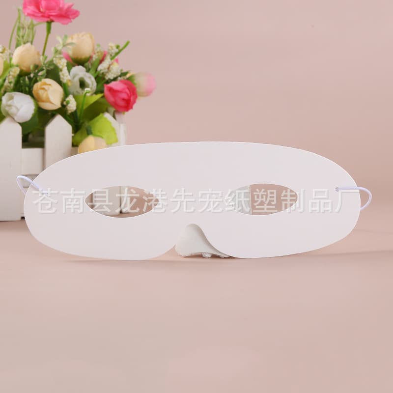 Half-Face Mask Hand-Painted White Cardboard Kindergarten Birthday Coloring Party DIY Coloring Children's Mask Cross-Border